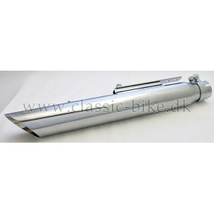 Chrome 19" Slash Cut Silencer inkl dæmber 