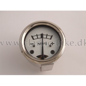 36088  Ammeter with Metal case (White). Diameter 1.75"