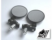 Black Bar End Mirrors - Round (Par)